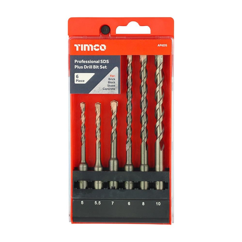 Professional SDS Plus Drill Bit Set - 6pcs