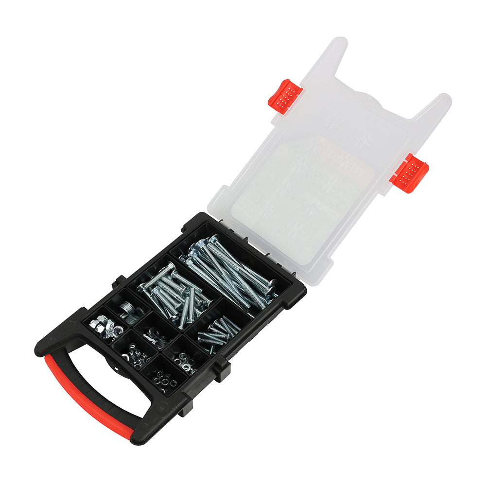 Mixed Carriage Bolts, Nuts and Washers Grab Pack – Zinc - 140pcs