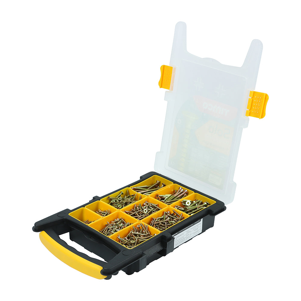 Solo Chipboard & Woodscrews - Mixed Tray - PZ - Double Countersunk - Yellow - 1200pcs